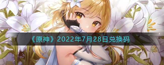  《原神》2022年7月28日兑换码